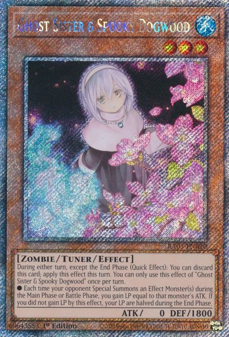 Ghost Sister & Spooky Dogwood (Alternate Art) (Platinum Secret Rare) - RA03-EN020 - Platinum Secret Rare - 1st Edition