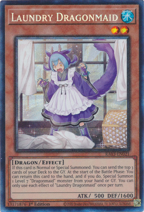 Laundry Dragonmaid (PCR) - RA03-EN021 - Prismatic Collector's Rare - 1st Edition