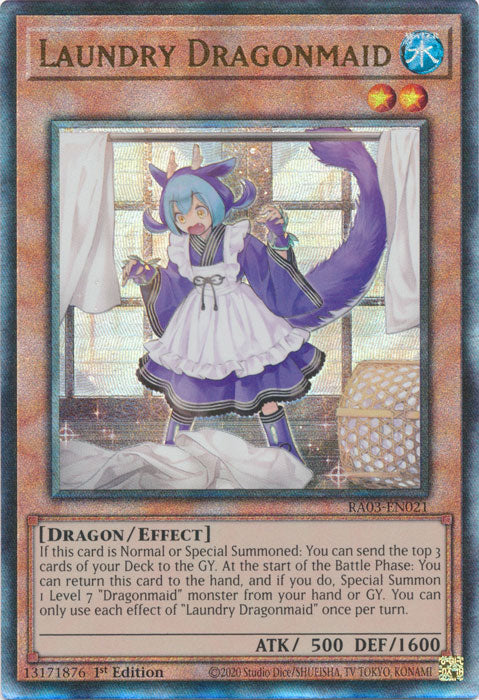 Laundry Dragonmaid (PUR) - RA03-EN021 - Prismatic Ultimate Rare - 1st Edition