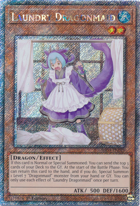 Laundry Dragonmaid (Platinum Secret Rare) - RA03-EN021 - Platinum Secret Rare - 1st Edition