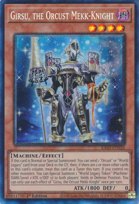 Girsu, the Orcust Mekk-Knight (PCR) - RA03-EN026 - Prismatic Collector's Rare - 1st Edition