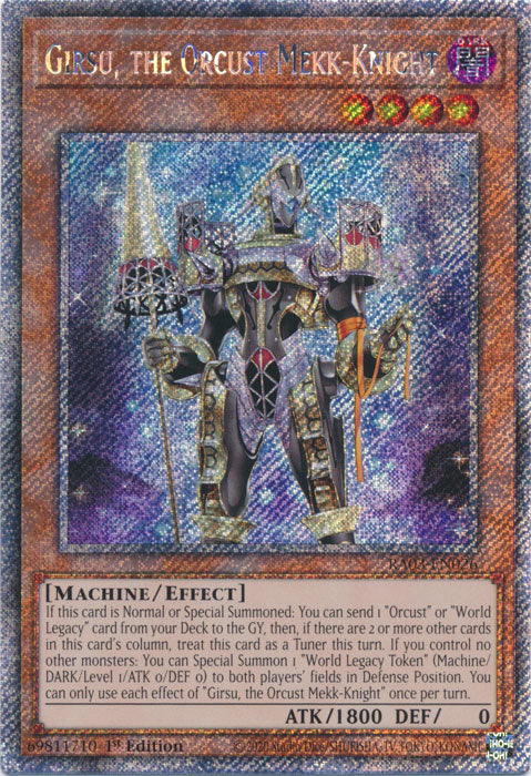 Girsu, the Orcust Mekk-Knight (Platinum Secret Rare) - RA03-EN026 - Platinum Secret Rare - 1st Edition