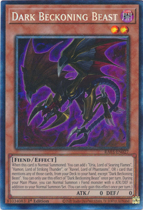 Dark Beckoning Beast (PCR) - RA03-EN027 - Prismatic Collector's Rare - 1st Edition