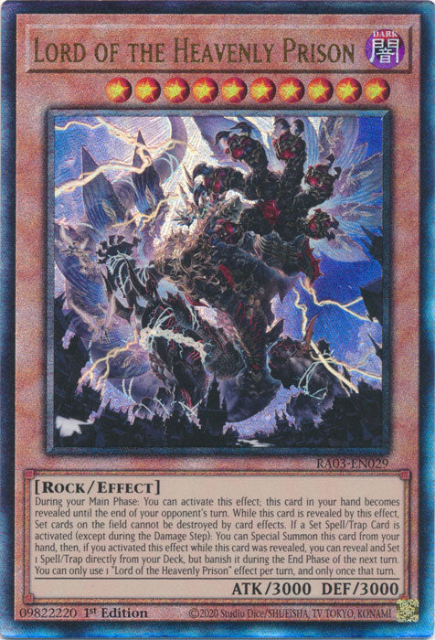 Lord of the Heavenly Prison (PUR) - RA03-EN029 - Prismatic Ultimate Rare - 1st Edition