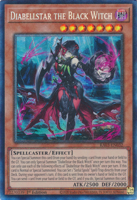 Diabellstar the Black Witch (PCR) - RA03-EN032 - Prismatic Collector's Rare - 1st Edition