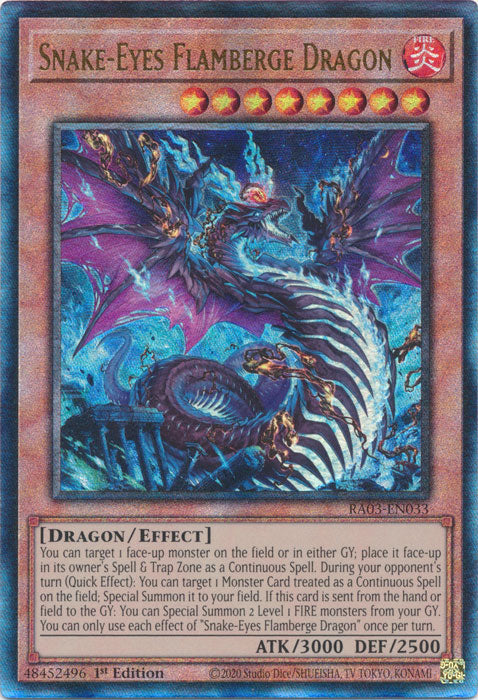 Snake-Eyes Flamberge Dragon (PUR) - RA03-EN033 - Prismatic Ultimate Rare - 1st Edition