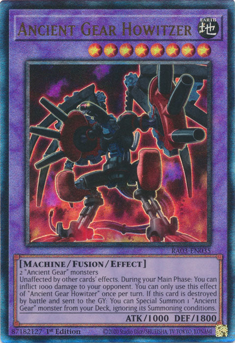 Ancient Gear Howitzer (PUR) - RA03-EN035 - Prismatic Ultimate Rare - 1st Edition