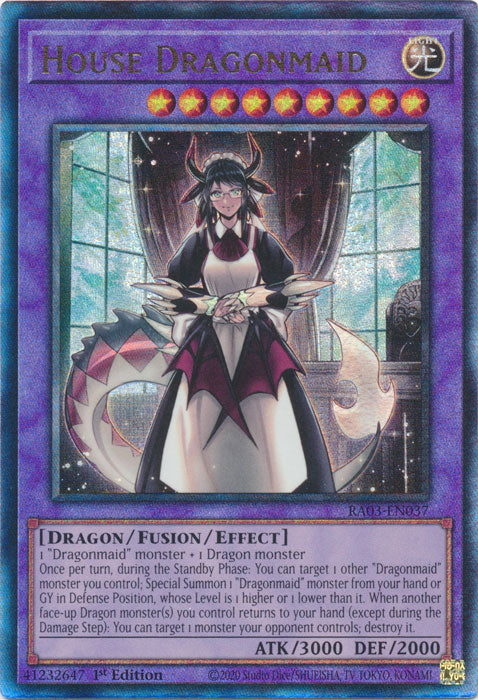 House Dragonmaid (PUR) - RA03-EN037 - Prismatic Ultimate Rare - 1st Edition