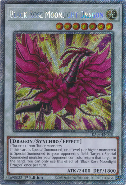 Black Rose Moonlight Dragon (Platinum Secret Rare) - RA03-EN038 - Platinum Secret Rare - 1st Edition