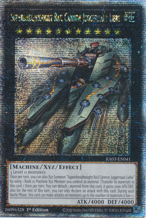 Superdreadnought Rail Cannon Juggernaut Liebe - RA03-EN041 - Quarter Century Secret Rare - 1st Edition