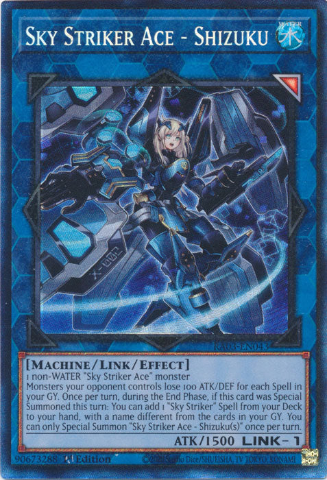 Sky Striker Ace - Shizuku (PCR) - RA03-EN043 - Prismatic Collector's Rare - 1st Edition