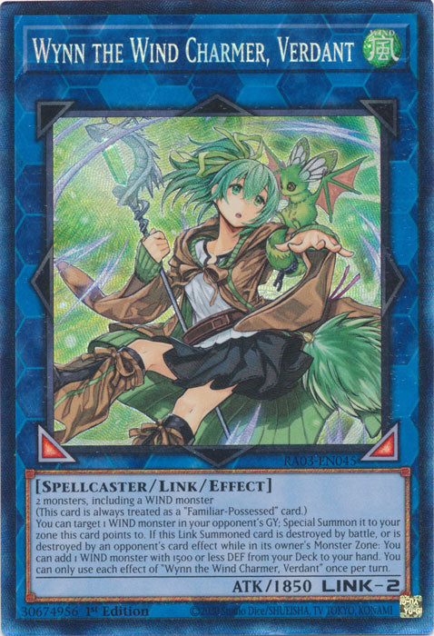 Wynn the Wind Charmer, Verdant (PCR) - RA03-EN045 - Prismatic Collector's Rare - 1st Edition