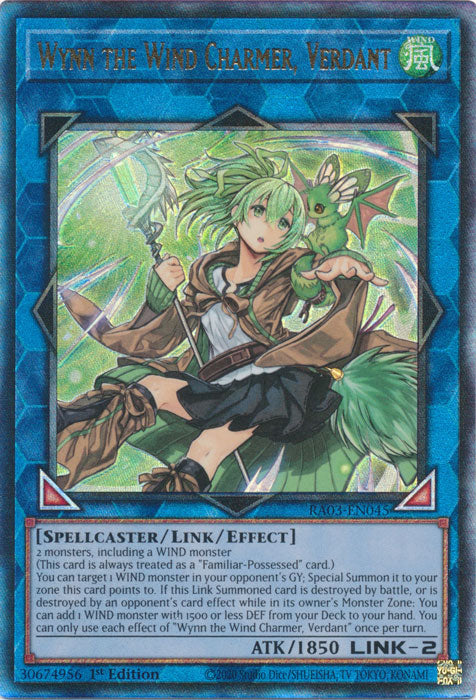 Wynn the Wind Charmer, Verdant (PUR) - RA03-EN045 - Prismatic Ultimate Rare - 1st Edition