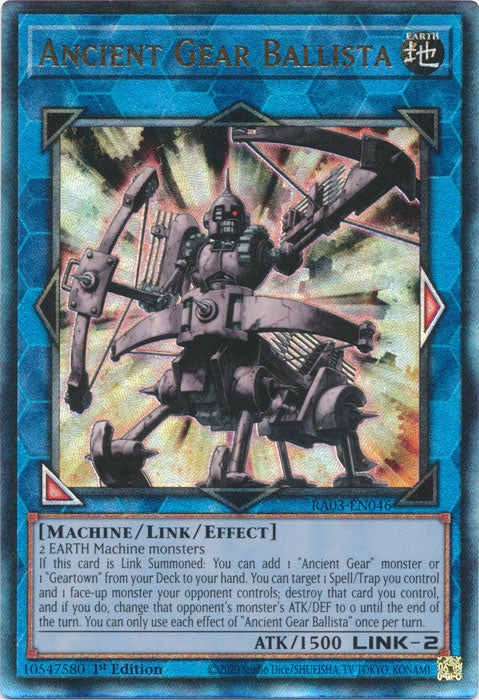 Ancient Gear Ballista (PUR) - RA03-EN046 - Prismatic Ultimate Rare - 1st Edition