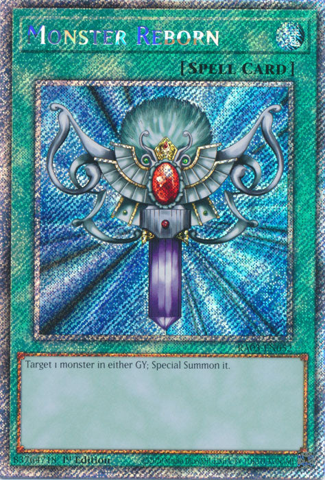 Monster Reborn (Platinum Secret Rare) - RA03-EN052 - Platinum Secret Rare - 1st Edition