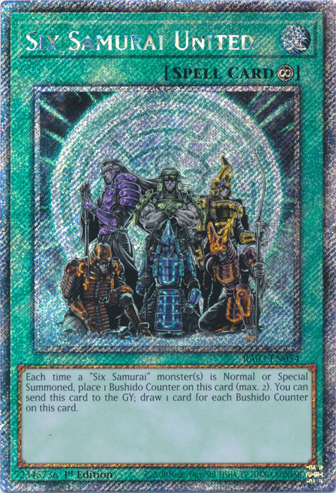 Six Samurai United (Platinum Secret Rare) - RA03-EN054 - Platinum Secret Rare - 1st Edition
