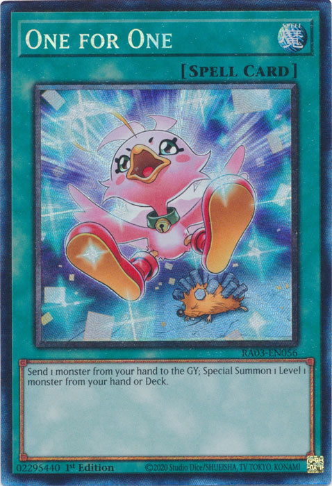One for One (Alternate Art) (PCR) - RA03-EN056 - Prismatic Collector's Rare - 1st Edition
