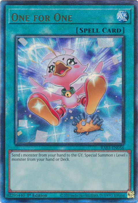 One for One (Alternate Art) (PUR) - RA03-EN056 - Prismatic Ultimate Rare - 1st Edition