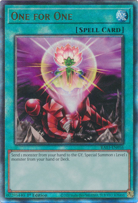 One for One (PUR) - RA03-EN056 - Prismatic Ultimate Rare - 1st Edition