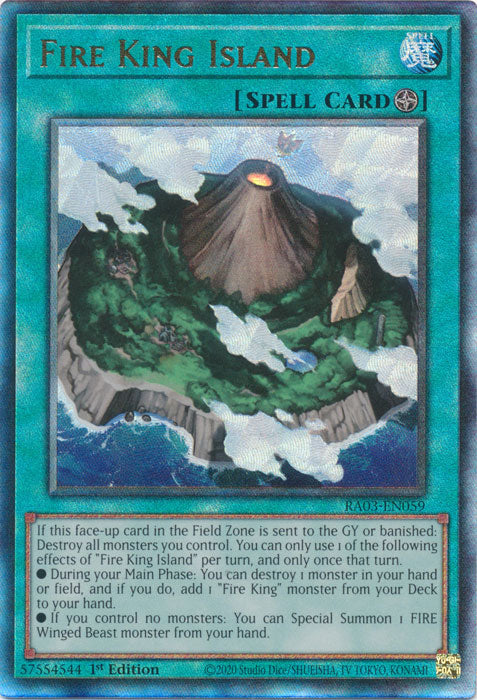 Fire King Island (PUR) - RA03-EN059 - Prismatic Ultimate Rare - 1st Edition