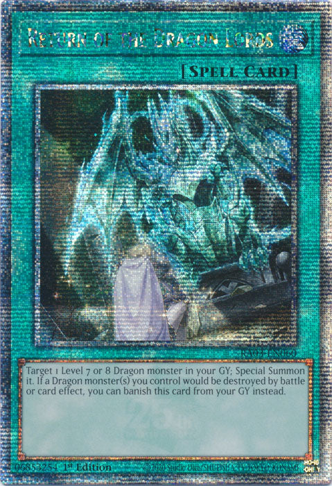 Return of the Dragon Lords - RA03-EN060 - Quarter Century Secret Rare - 1st Edition