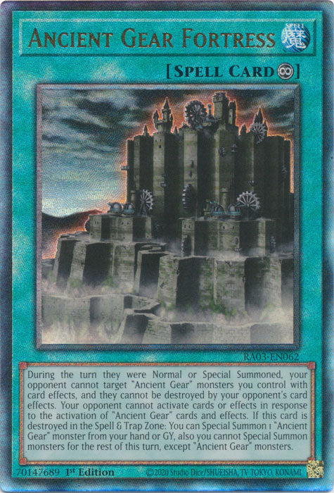 Ancient Gear Fortress (PUR) - RA03-EN062 - Prismatic Ultimate Rare - 1st Edition