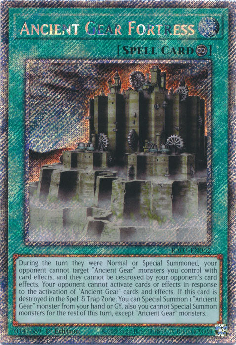 Ancient Gear Fortress (Platinum Secret Rare) - RA03-EN062 - Platinum Secret Rare - 1st Edition