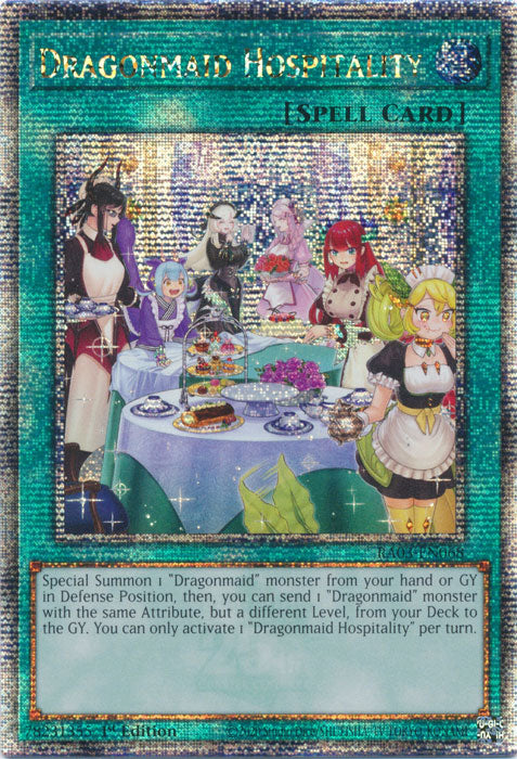 Dragonmaid Hospitality (Alternate Art) - RA03-EN068 - Quarter Century Secret Rare - 1st Edition