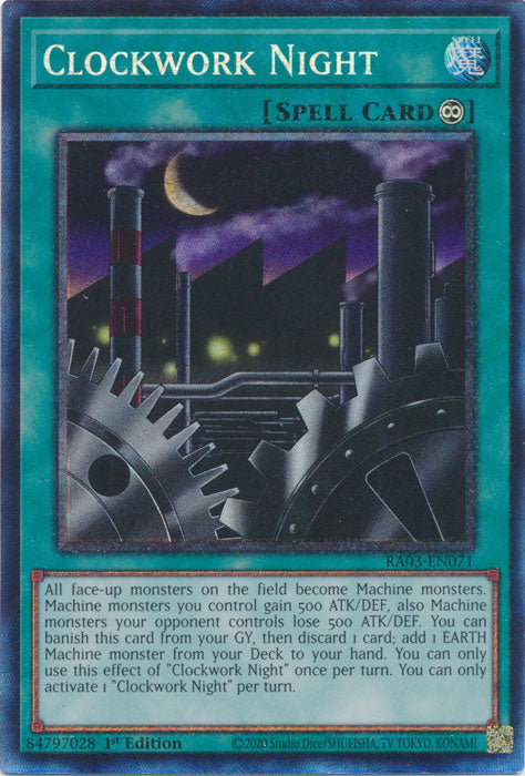 Clockwork Night (PCR) - RA03-EN071 - Prismatic Collector's Rare - 1st Edition