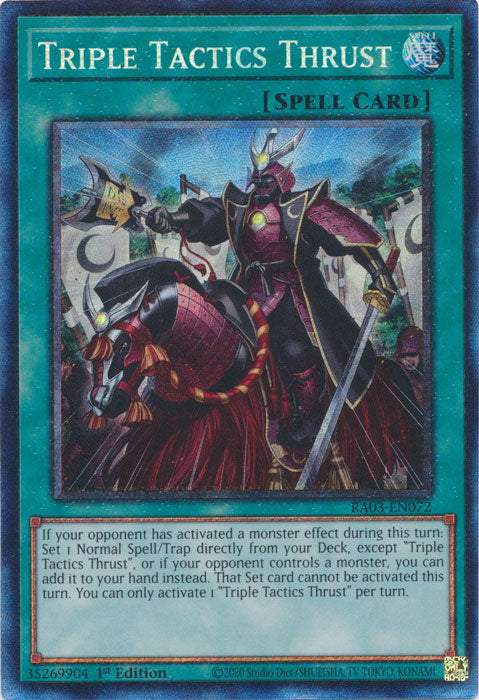 Triple Tactics Thrust (PCR) - RA03-EN072 - Prismatic Collector's Rare - 1st Edition