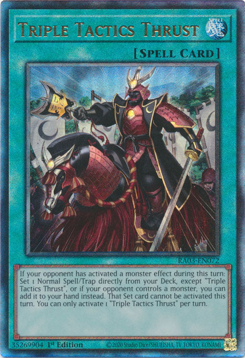 Triple Tactics Thrust (PUR) - RA03-EN072 - Prismatic Ultimate Rare - 1st Edition