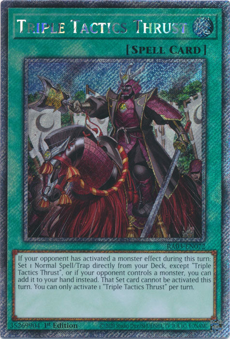 Triple Tactics Thrust (Platinum Secret Rare) - RA03-EN072 - Platinum Secret Rare - 1st Edition