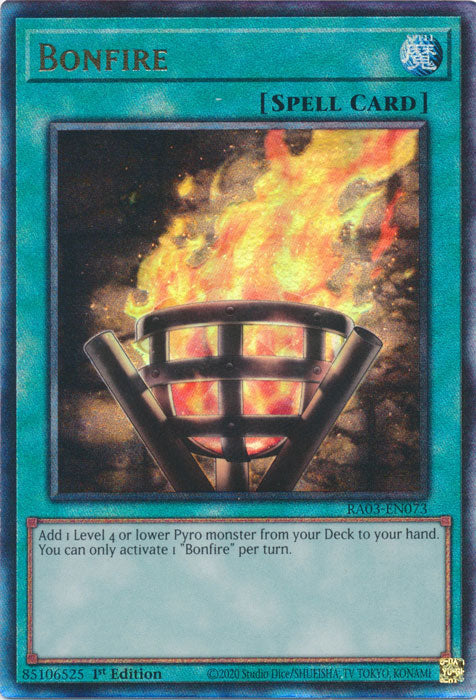 Bonfire (PUR) - RA03-EN073 - Prismatic Ultimate Rare - 1st Edition