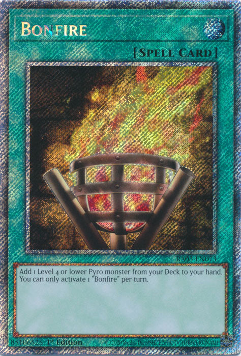 Bonfire (Platinum Secret Rare) - RA03-EN073 - Platinum Secret Rare - 1st Edition