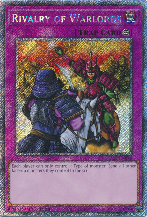 Rivalry of Warlords (Platinum Secret Rare) - RA03-EN075 - Platinum Secret Rare - 1st Edition