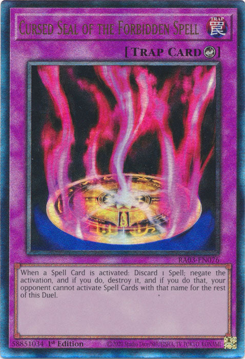 Cursed Seal of the Forbidden Spell (PUR) - RA03-EN076 - Prismatic Ultimate Rare - 1st Edition
