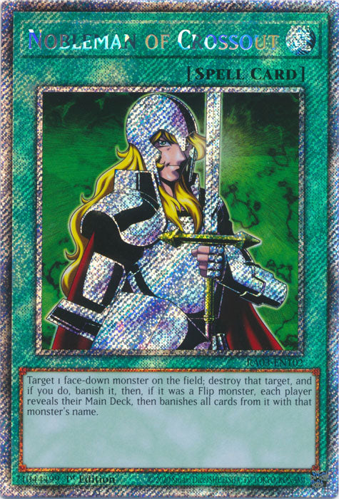 Nobleman of Crossout (Platinum Secret Rare) - RA03-EN102 - Platinum Secret Rare - 1st Edition