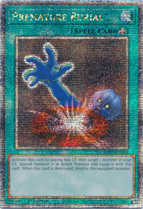 Premature Burial - RA03-EN103 - Quarter Century Secret Rare - 1st Edition