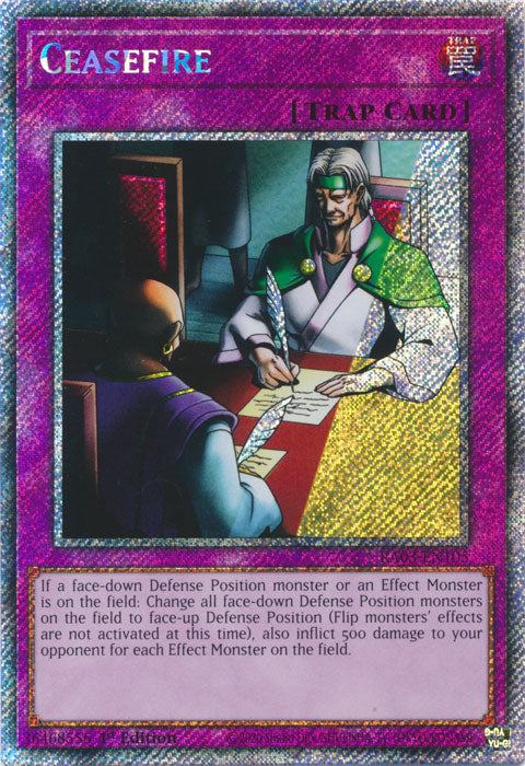 Ceasefire (Platinum Secret Rare) - RA03-EN105 - Platinum Secret Rare - 1st Edition