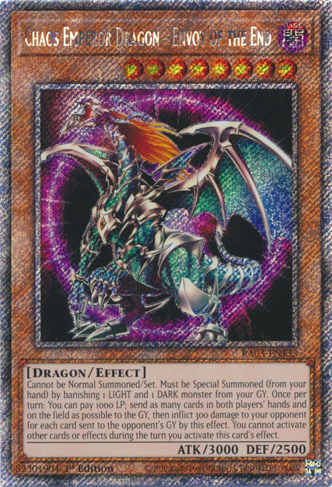 Chaos Emperor Dragon - Envoy of the End (Platinum Secret Rare) - RA03-EN133 - Platinum Secret Rare - 1st Edition