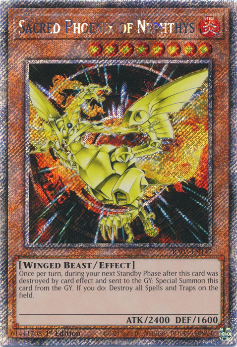 Sacred Phoenix of Nephthys (Platinum Secret Rare) - RA03-EN147 - Platinum Secret Rare - 1st Edition