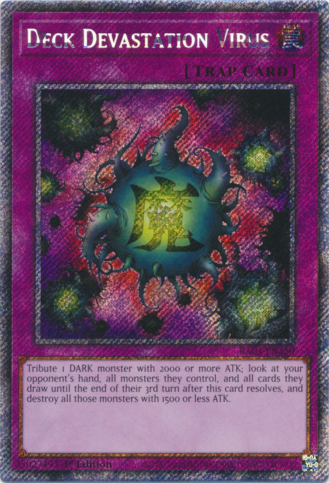 Deck Devastation Virus (Platinum Secret Rare) - RA03-EN150 - Platinum Secret Rare - 1st Edition