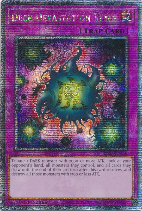 Deck Devastation Virus - RA03-EN150 - Quarter Century Secret Rare - 1st Edition