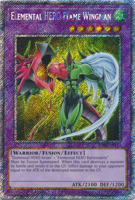 Elemental HERO Flame Wingman (Platinum Secret Rare) - RA03-EN152 - Platinum Secret Rare - 1st Edition