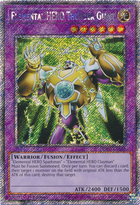 Elemental HERO Thunder Giant (Platinum Secret Rare) - RA03-EN153 - Platinum Secret Rare - 1st Edition