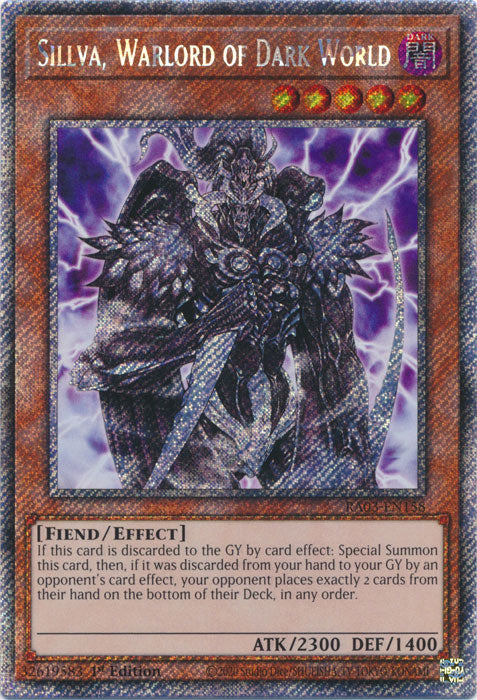 Sillva, Warlord of Dark World (Platinum Secret Rare) - RA03-EN158 - Platinum Secret Rare - 1st Edition