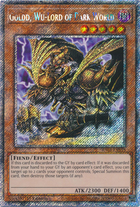 Goldd, Wu-Lord of Dark World (Platinum Secret Rare) - RA03-EN159 - Platinum Secret Rare - 1st Edition