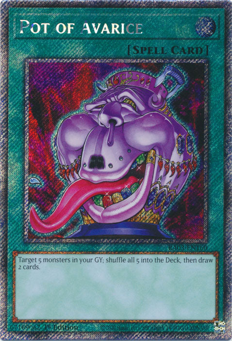 Pot of Avarice (Platinum Secret Rare) - RA03-EN160 - Platinum Secret Rare - 1st Edition