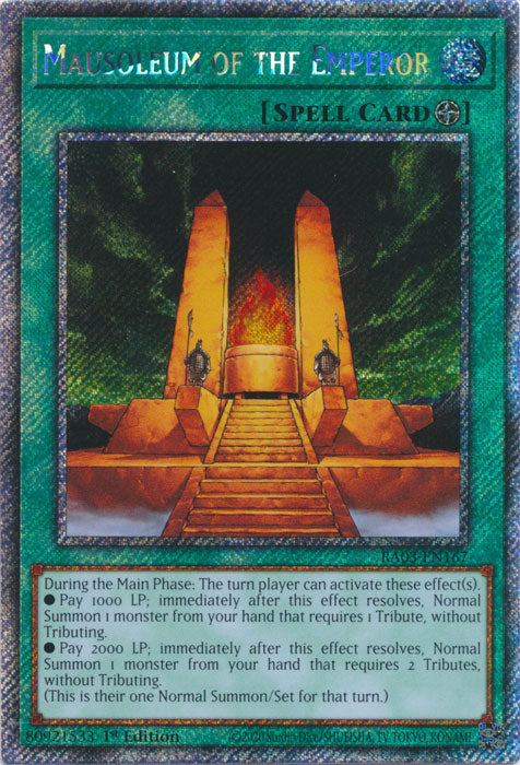 Mausoleum of the Emperor (Platinum Secret Rare) - RA03-EN167 - Platinum Secret Rare - 1st Edition