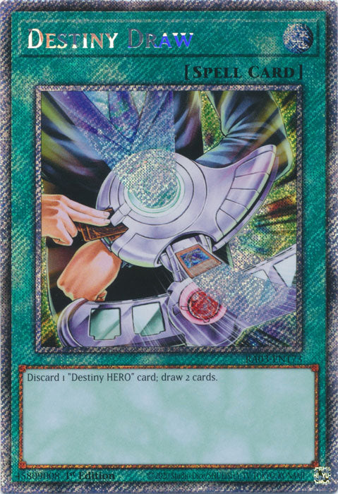 Destiny Draw (Platinum Secret Rare) - RA03-EN173 - Platinum Secret Rare - 1st Edition